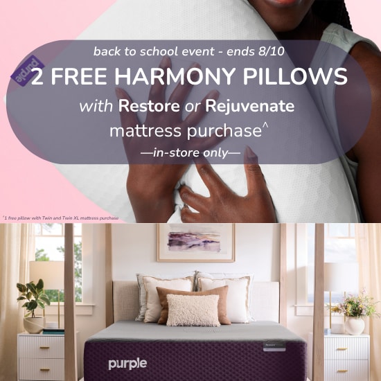 Purple Free Harmony Pillow with Purple Mattress Purchase