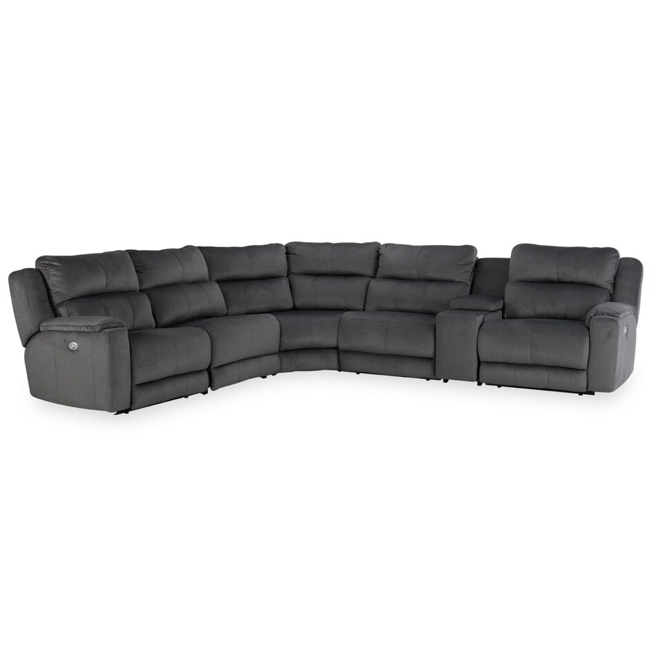   smoke sectional w recliner spc  