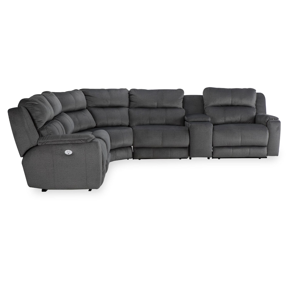   smoke sectional w recliner spc  