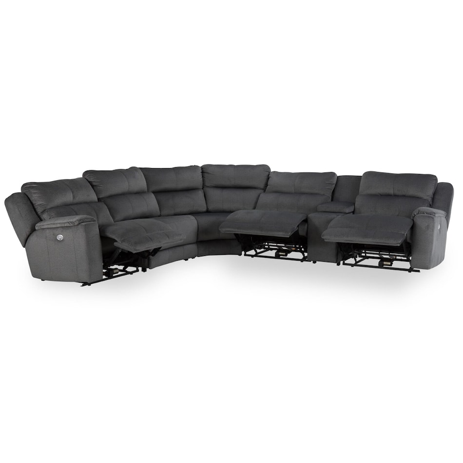   smoke sectional w recliner spc  