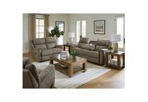  tan casual transitional recl sofa   
