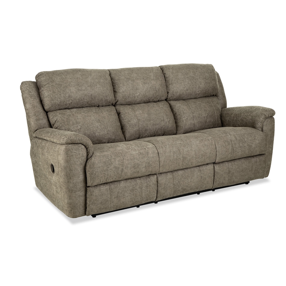  tan casual transitional recl sofa   