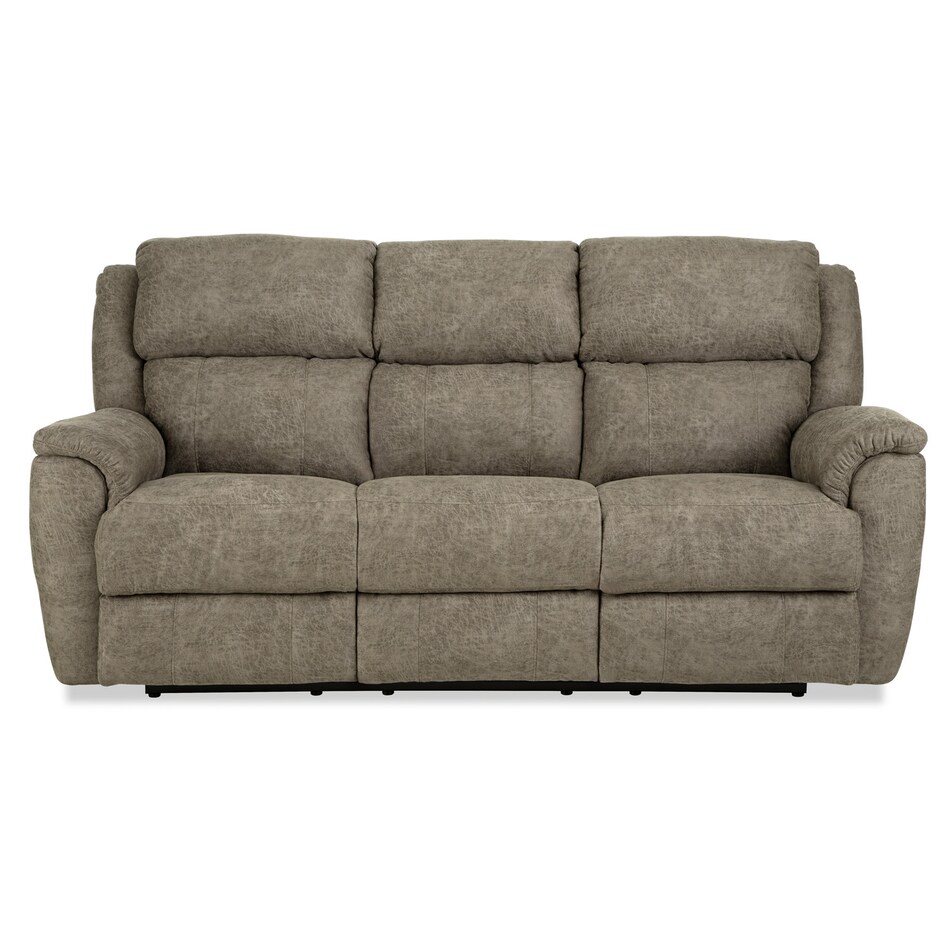 tan casual transitional recl sofa   