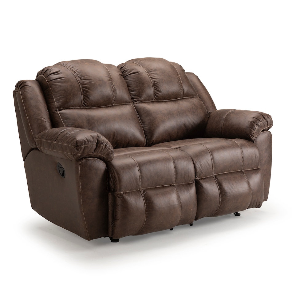   brown casual transitional recl sofa   