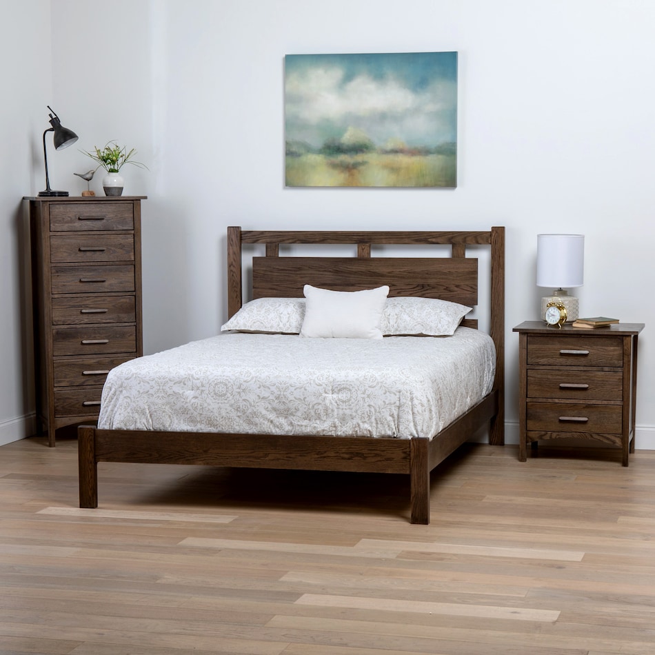 a m   stone gray oak wood solid wood bedroom wbqb  