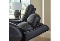 a black leather sofa   