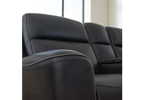 a black leather sofa   