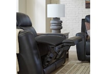 a black leather sofa   