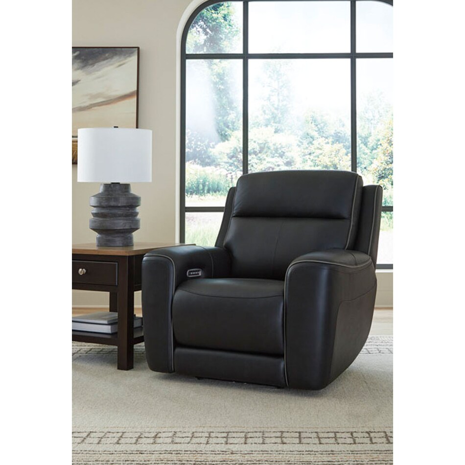 a black recliner   