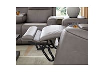 a gray leather sofa   