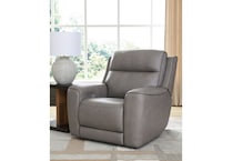 a gray recliner   