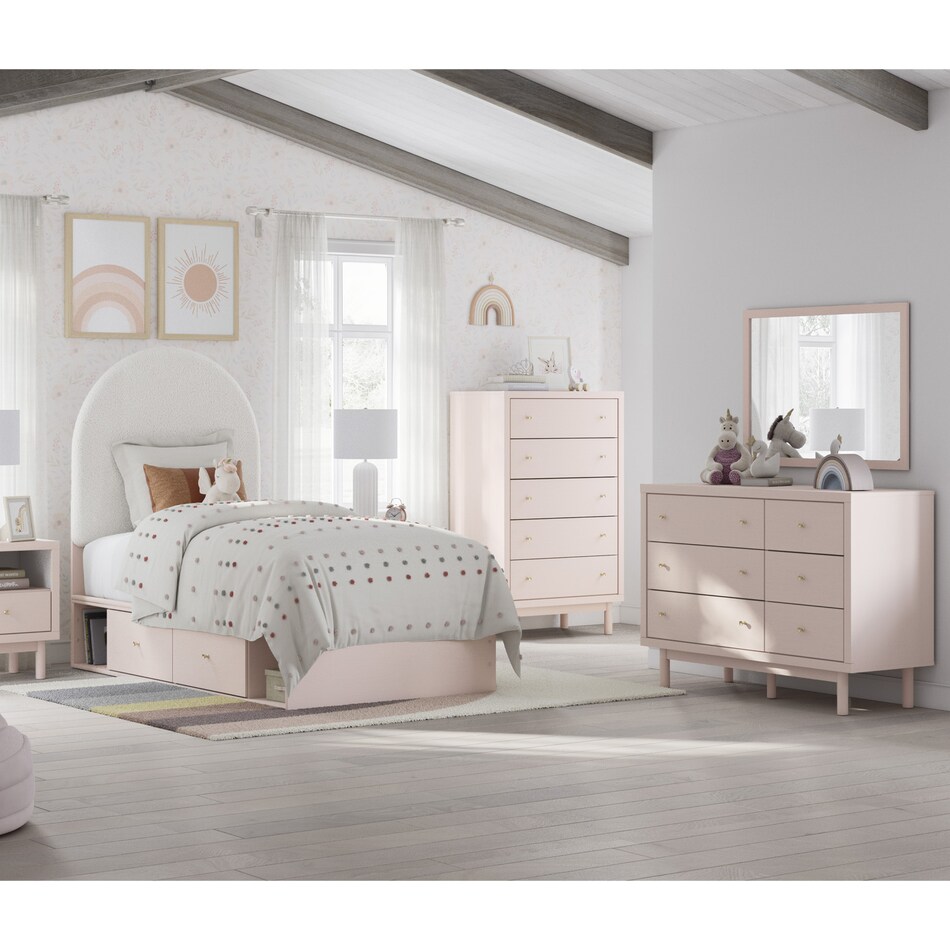 a pink dresser   