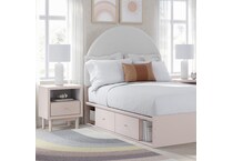 a pink nightstand   