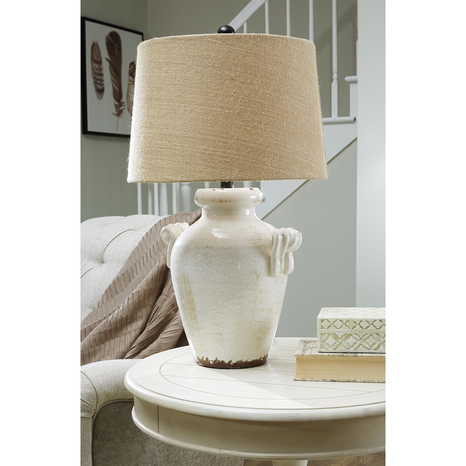 a ceramic glass lamp   