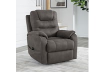 a gray fabric lift chair   