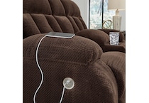 a brown fabric loveseat   