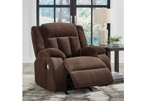 a brown recliner   