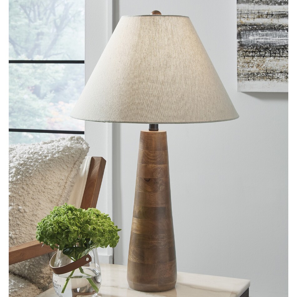 al wood table lamp   