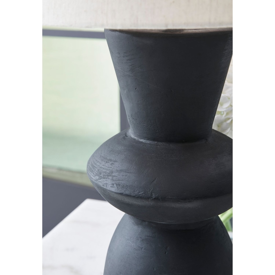 a black ceramic glass lamp   