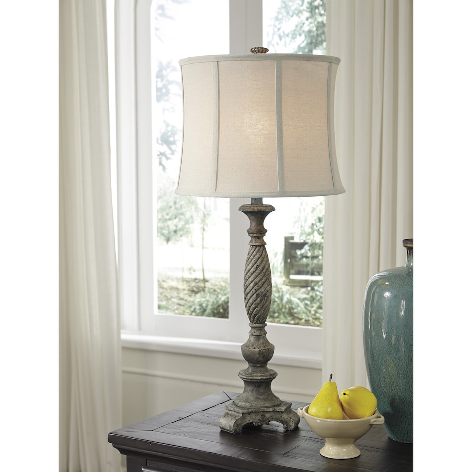 a wood table lamp   