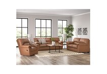 a brown fab loveseat   
