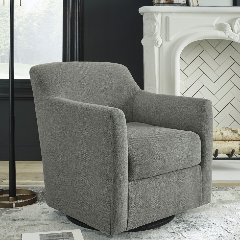 a gray fabric glider   