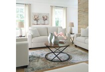 a white fab loveseat   