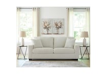 a white fab sofa   