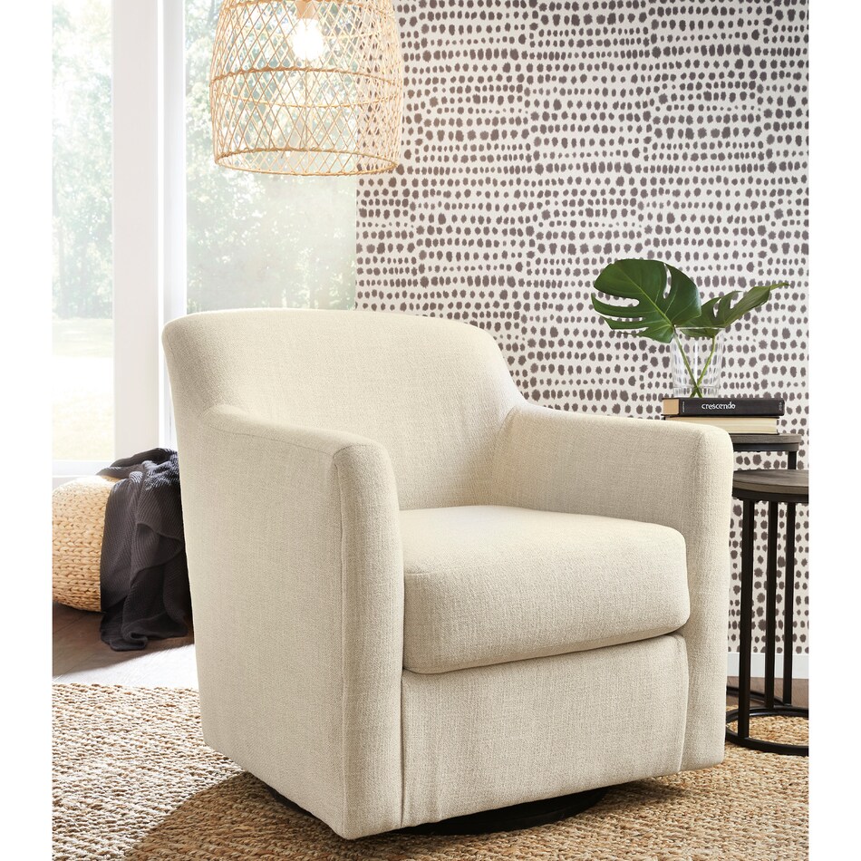 a white fabric glider   