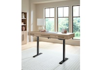 a light brown computer desk aiad  