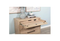 a light brown file cabinet   