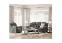 a gray fabric recliner   