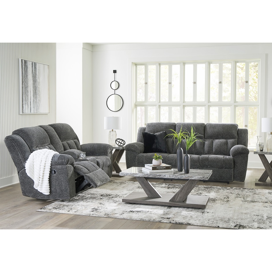 a gray fabric sofa   