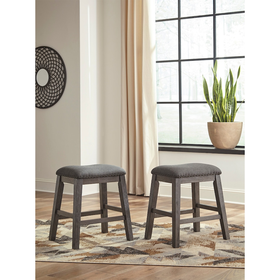 ad gray n a stool   