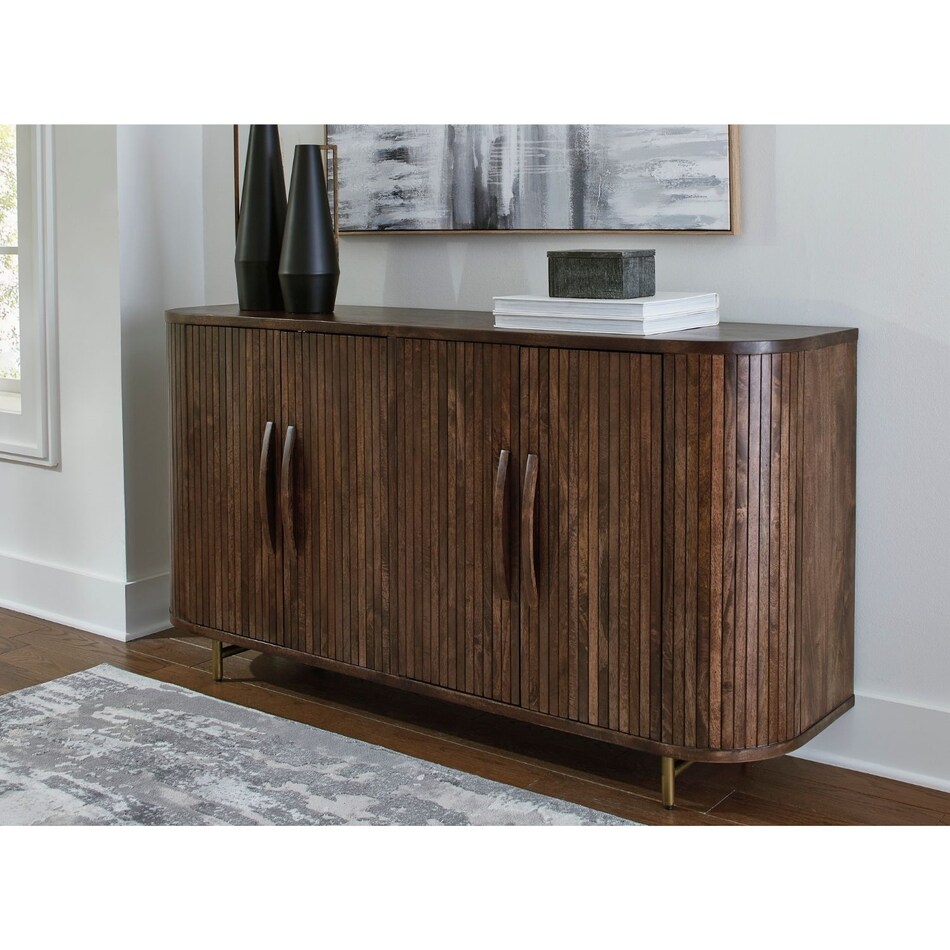 aa dark brown curio console   