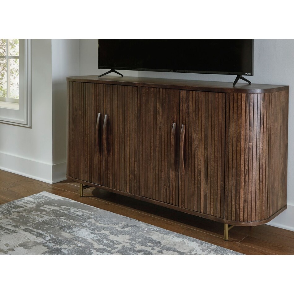 aa dark brown curio console   