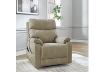 a tan fabric lift chair   