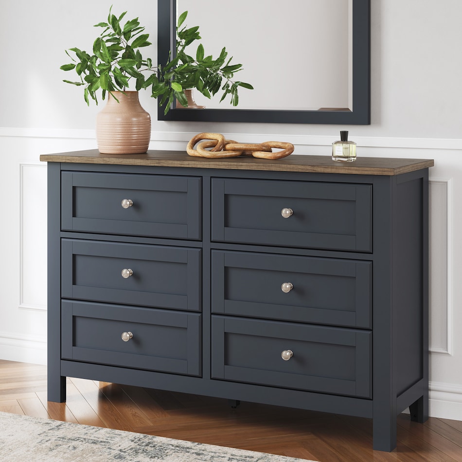 a blue dresser   