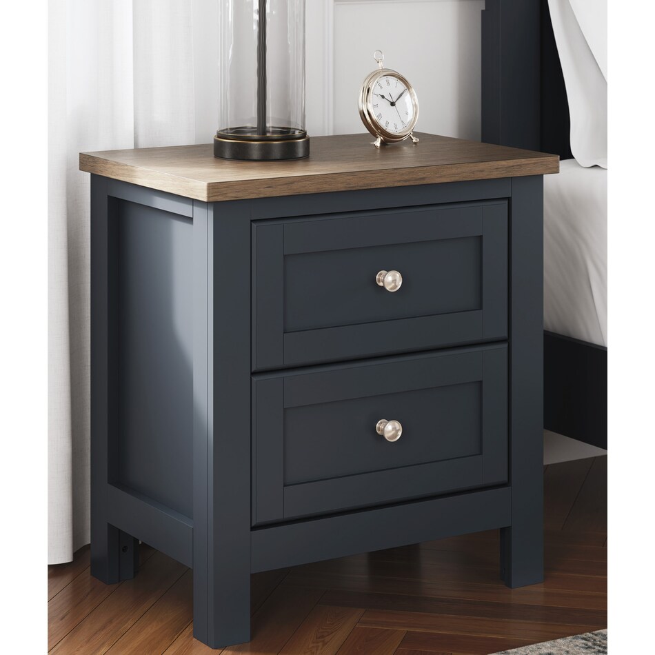 a blue nightstand   