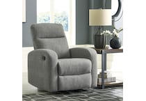 a gray recliner   