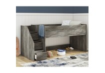 a gray loft bed abt  