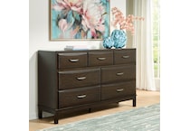 a brown dresser   
