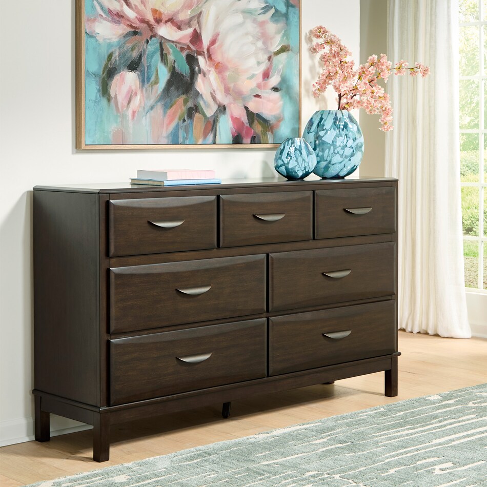 a brown dresser   