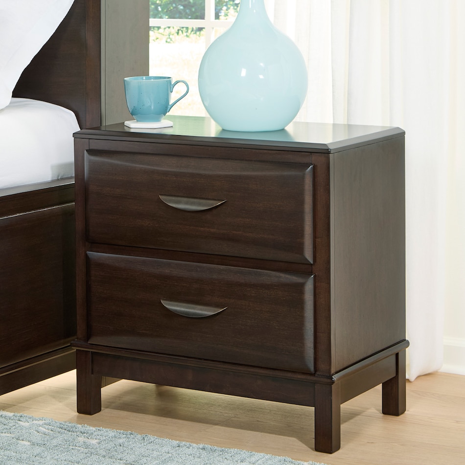a brown nightstand   