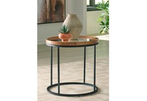 a brown end chairside table   