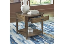 at brown end chairside table   