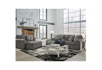 a gray fabric chaise   