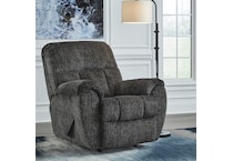 a gray fabric recliner   