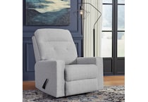 a gray fabric recliner   