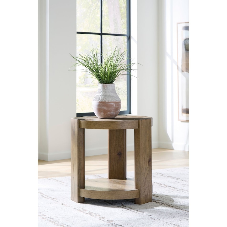 at light brown end chairside table   